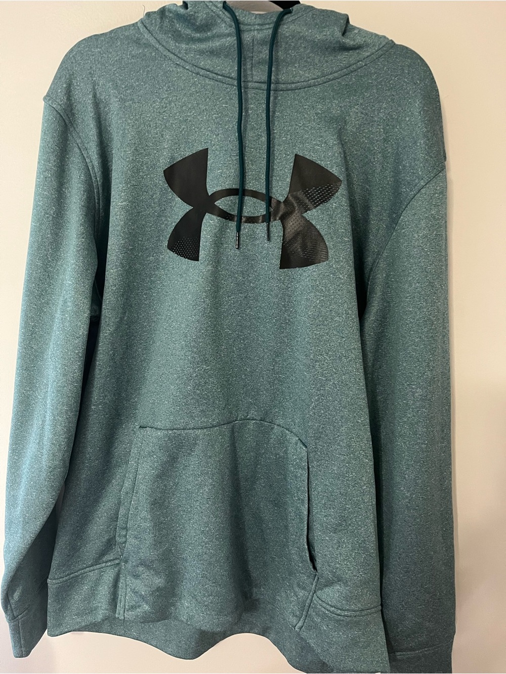 Under Armour Teal Green Pullover Hoodie with Black Logo